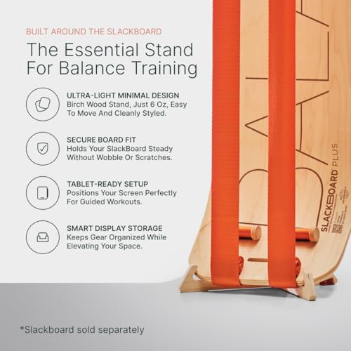 GIBBON SlackBoard Accessories, 3 Options: Slack Board Stand Display Rack, Standing Pole 60” to Assist Balance Training, or 52 Exercise Cards Deck for Fitness Workouts with SlackBoard GiBoard