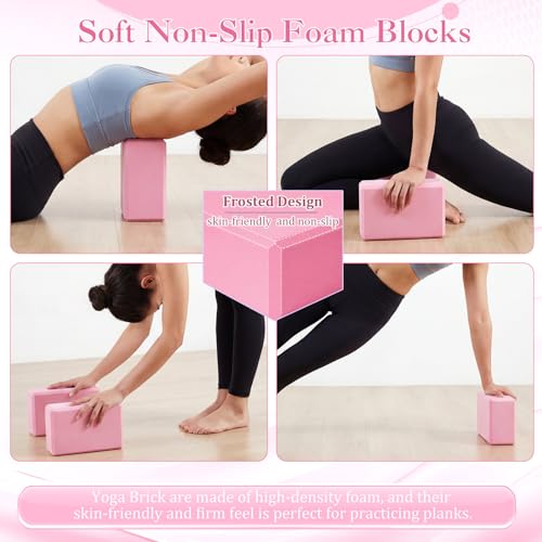 Pilates Set with 2 Yoga Exercise Balls (25.6”&9.8”), Yoga Block, Stretch Strap & Foot Pump, Stability Fitness Ball Kit for Home Gym Equipment Workout Pregnancy Physical Therapy