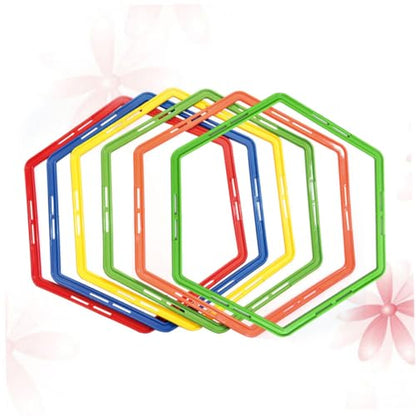 Fitness Ring Set 6 Pcs Soccer Agility Training Set Durable for Soccer Football Basketball Endurance Muscle Training Random Color