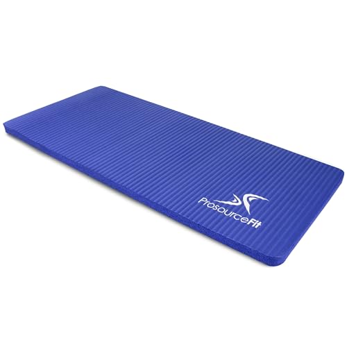 ProsourceFit Extra Thick Yoga Knee Pad and Elbow Cushion 15mm (5/8”) Fits Standard Mats for Pain Free Joints in Yoga, Pilates, Floor Workouts - color: Blue, size: 5/8"/15mm (Single)