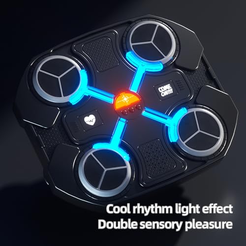 Kids Music Punching Ball - Smart Wall Mounted Boxing Trainer with LED Lights & Music Games, Fun Home Fitness Equipment for Children, Ideal Gift for Active Kids (Black)