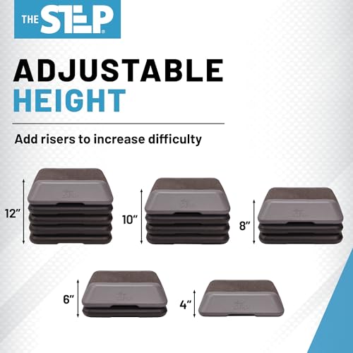 Adjustable High Step Aerobic Platform with 4 Risers, Home Gym Workout Equipment, Fitness Exercise Equipment Made in the USA