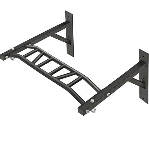 Wall Mounted Heavy-Duty Pull Up Bar Multi-Grip Chin Up bar Multifunctional Dip Station for Indoor Home Gym Workout, Power Tower Set Training Equipment Fitness Dip Stand Up to 440 Lbs (Black)