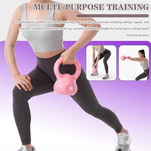 Kettlebell Weights Home Use Women's Sports Training Kettle Bells, Gym Arm Muscle Training Kettle Ball, Weight Loss, Small Space(Pink-15LB)