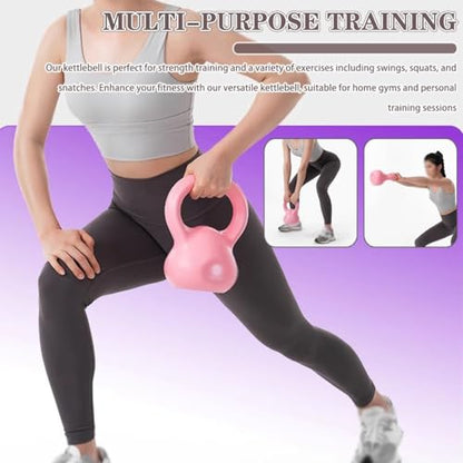Kettlebell Weights Home Use Women's Sports Training Kettle Bells, Gym Arm Muscle Training Kettle Ball, Weight Loss, Small Space(Pink-15LB)