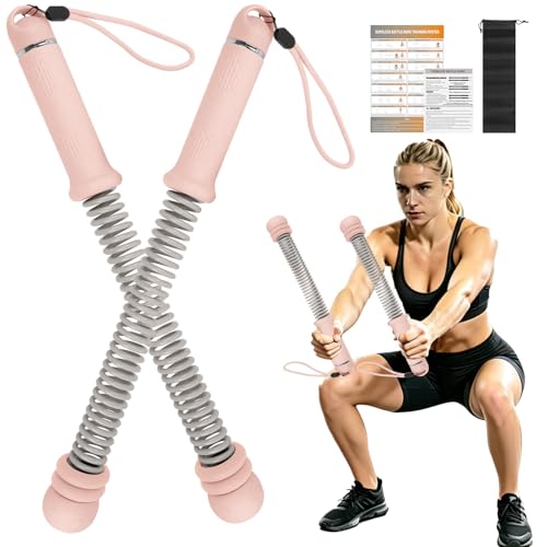 Cordless Battle Rope for Home Gym, Heavy Duty Portable & Low-Noise, Pink - color: Pink