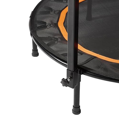 JumpKing Fitness Trampoline with Adjustable T-Shaped Handle Bar, Foldable Mini Rebounder for Indoor Workouts, Silent Steel Springs, Durable & Stable Design, Home Gym Equipment for Training, 40"– Black