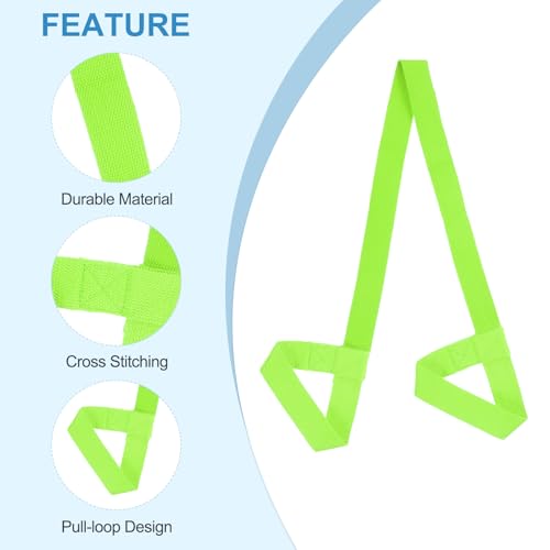 PATIKIL Yoga Mat Strap, Adjustable Yoga Mat Carrier Straps Sling Cotton Anti Slip Mat Holder Stretching Band - color: Lime Green