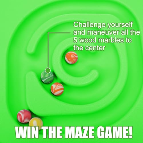 Kids Maze Balance Board Plastic Wobble Rocker Balance Board with Mini Balls Load 170lb for Balancing Exercise Equipment Game Boys Girls Physical Therapy 18.5 x 14.57 Inch(Green,Round) - color: Green, style: Round