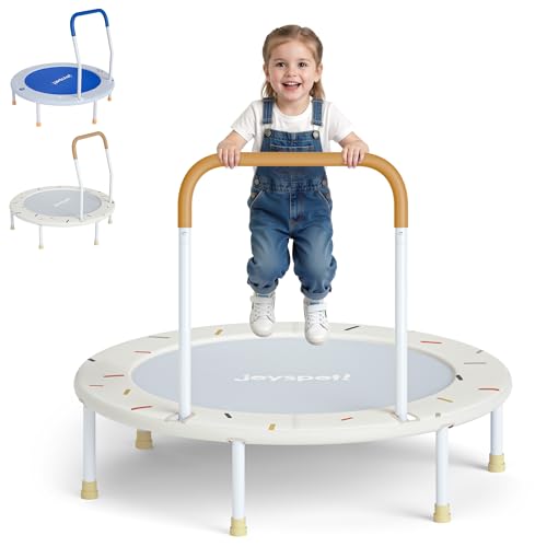36-Inch Toddler Trampoline with Foam Handle, Foldable Indoor Outdoor Mini Rebounder for Kids Ages 3-6, Safe Elastic Band Design, Non-Slip Oxford Mat, Easy Assembly & Max Load 100 lbs