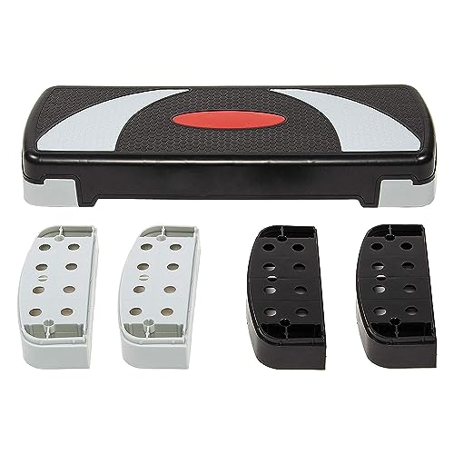 BalanceFrom 31-inch Aerobic Step Platform Trainer with 3 Adjustable Risers - color: Gray