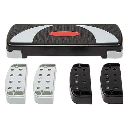 BalanceFrom 31-inch Aerobic Step Platform Trainer with 3 Adjustable Risers - color: Gray
