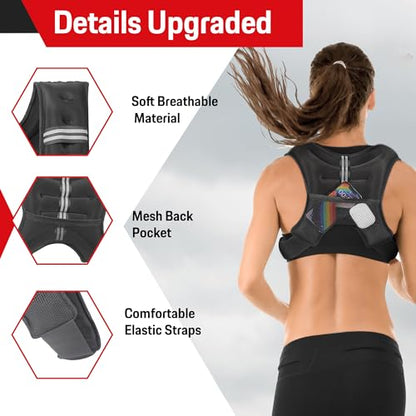 Weighted Vest for Men & Women, 5lbs/10lbs/15lbs/20lbs Weight Vest, Perfect for Running, Walking, Fitness, and Strength Training