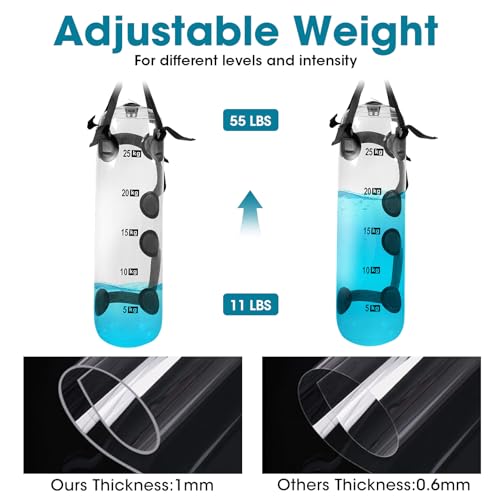 Water Weights Aqua Bag - Dual-Purpose Water Punching Bag, Sandbag Alternative for Strength Training, Portable Stability Fitness Equipment for Core and Balance Home Gym - 55 LBS