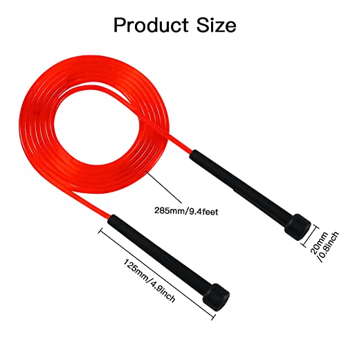Pack PVC Jump Rope for Cardio Fitness - Versatile Adjustable Skipping Rope for Women Men Kids, Speed Jump Rope for Exercise,9 Feet