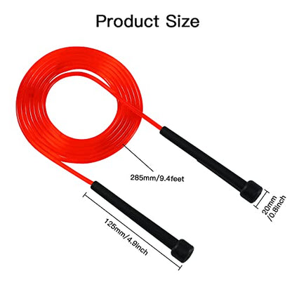 Pack PVC Jump Rope for Cardio Fitness - Versatile Adjustable Skipping Rope for Women Men Kids, Speed Jump Rope for Exercise,9 Feet