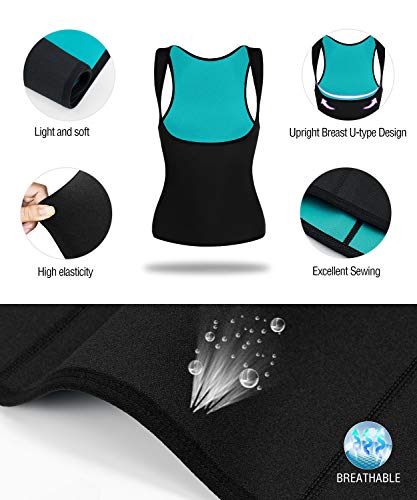 Women Neoprene Sweat Vest for Women Sauna Suit Hot Sweat Waist Trainer Vest Slimming Body Shaper - color: Black, size: Large