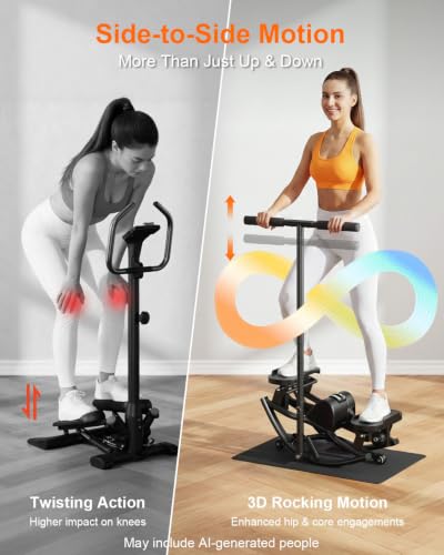 Rock Stepper for Exercise at Home, Rocking Stepper Side to Side - color: Black