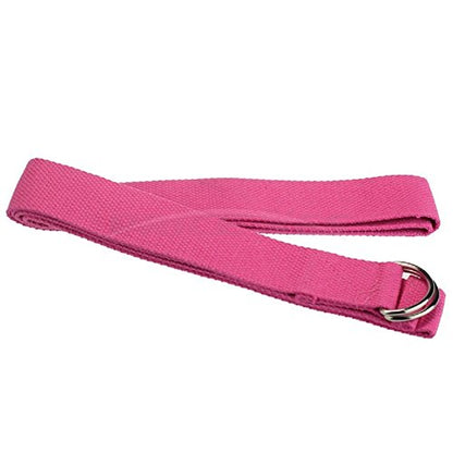 Yoga Strap – Sturdy Cotton Exercise Straps 6FT Straps - Adjustable D-Ring Buckle Gives Stretching Flexibility For Yoga Stretching & General Fitness Physical Therapy Pilates Gym Workouts - color: rose
