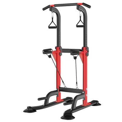 Pull Up Dip Station for Home Gym, Heavy Duty 330LBS Strength Training Power Tower, Multi-Function Fitness Workout Station for Chin-Ups, Dips & Push-Ups