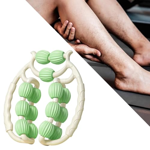 Leg Roller Muscle Massage Tool with Handheld Circular Clamps and 15 Wheels for Deep Relaxation Suitable for Runners Athletes Use