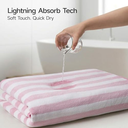 REDKISS Ultra Soft Bath Towel Set 6-Piece 35"x70" | 100% Microfiber, Highly Absorbent | Quick Dry Towels for Bathroom, Spa, Gym | 2 Bath, 2 Hand, 2 Washcloths | Pink - color: Light Pink
