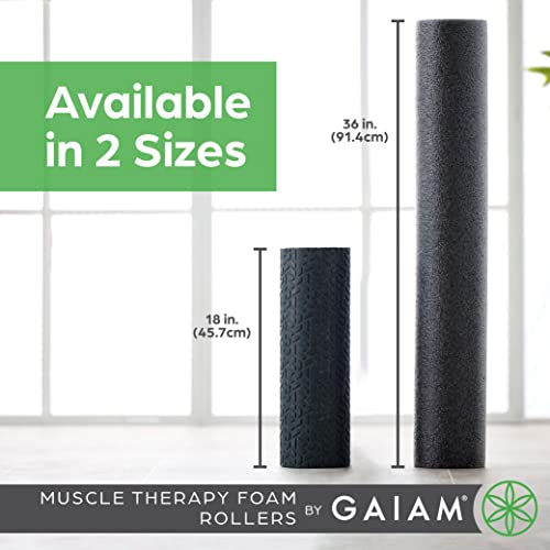 Gaiam Restore Foam Roller for Muscle Massage - Deep Tissue Muscle Massager for Sore Muscles & Stimulation - Total Body Pain Relief, Back, Neck, Foot, Calf, Leg, Arm (18 Inch and 36 Inch) - size: 18-Inch, style: 18" Roller (Marbled Purple)