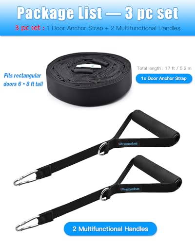 Door Anchor Strap for Resistance Bands Exercises, Multi Point Anchor Gym Attachment for Home Fitness, Portable Door Band Resistance Workout Equipment, Easy to Install, Punch-Free, Nail-Free