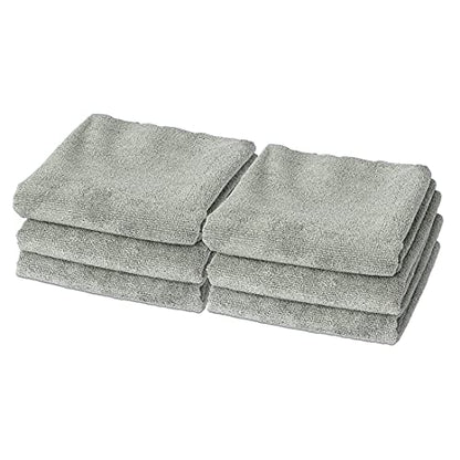 Microfiber Gym Towels, Super Absorbent & Quick Drying Sweat Towels for Fitness, Sports, Yoga, Workout, Sauna, Face & Equipment, Soft & Reusable,16x27 Inches, 6-Pack, Gray