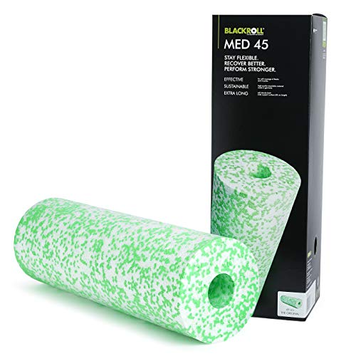 BLACKROLL - MED or MED 45 Foam Roller, Ideal for Myofascial Trigger Point Release and Back Massage, for Yoga, Exercise, Pilates, and Home Gym Workouts and Muscle Recovery, White/Green