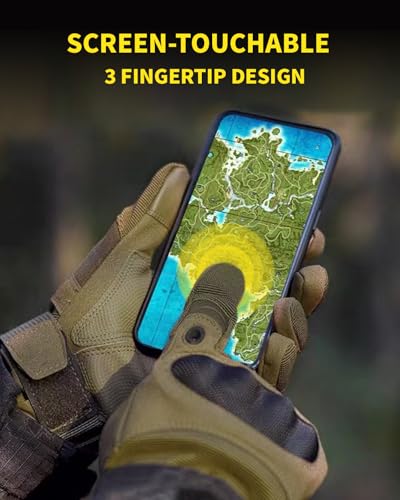Tactical Gloves for Men, Shooting & Motorcycle Gloves with Hard Shell Knuckle Protection & Leather Palm for Airsoft Motorcycle Cycling Paintball Sports Climbing Training Hunting