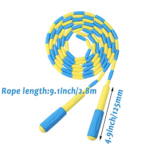 Beaded Jump Rope 1 Pack/2 Pack, ACEONE Segmented Skipping Rope for Kids Adults, Adjustable Tangle-Free Toddler Jumping Rope for Fitness Exercise Training - color: sky blue