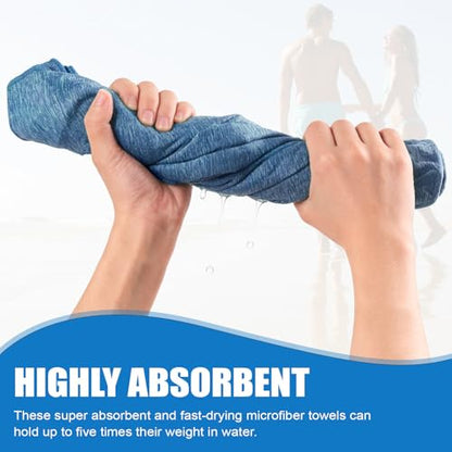 Quick Dry Body Towel for Travel,Fast Drying Lightweight Backpacking Hiking Beach Large Swimming Pool Yoga Mat Camping Towel(Blue, 1 Pack XL(31.5X70 Inch)