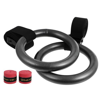 Adjustable Fitness Rings with Nylon Straps, Portable Gymnastics Rings Set for Home and Campus Workout, Sturdy Bodyweight Training Equipment for Strength and Calisthenics Random