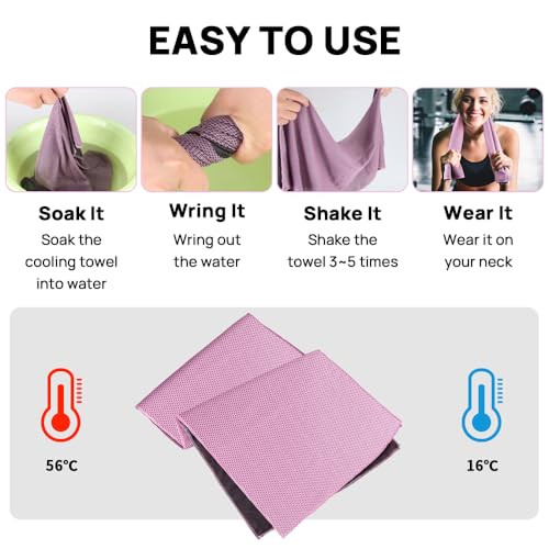 JBM Cooling Towel 40” X 12” Ice Towel Quick Dry Breathable Soft Microfiber Towels for Sports, Camping, Beach, and Outdoor Activities (Pink) - color: Pink