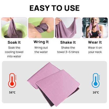 JBM Cooling Towel 40” X 12” Ice Towel Quick Dry Breathable Soft Microfiber Towels for Sports, Camping, Beach, and Outdoor Activities (Pink) - color: Pink