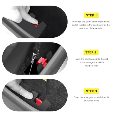 4 PCS Car Door Emergency Pull Cords, High Strength Nylon Manual Door Release Strap for Quick Escape, Universal Extended Safety Rope Escape Pull Strap for Vehicle Doors