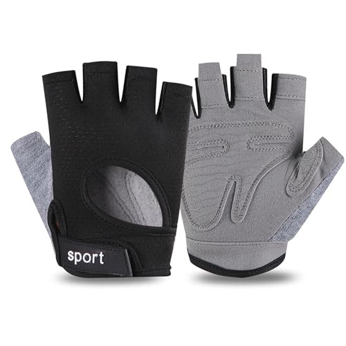 IZUS Men Fingerless-Cycling-Gloves Women Workout-Gym-Gloves Non-Slip Palm Breathable Grip for Weight Lifting,Training,Fitness