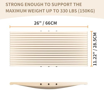 Maple Wood Balance Board, 360° Exercise Rocker Wobble Board to Simulate Surfing, Skiing & Skateboarding, Anti-Slip Flat for Standing Desk, Focus, Movement, and Ankle Strength Training