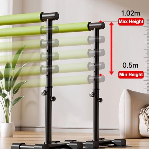 Parallel Bars for Physical Therapy, 6.57Ft, Height Adjustable, Black and Green