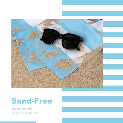 Your Choice Microfiber Beach Towel Sand-Free Quick Dry (67"x35"/60"x30") - color: E-glacier Blue, size: Extra Large(67x35")