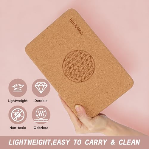 Cork Yoga Block, High Density Non-Slip Support Blocks for Balance, Dance, Pilates, Fitness Training