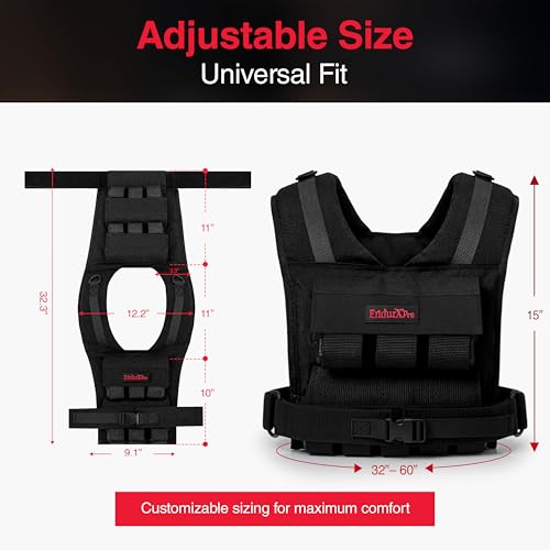 Weighted Vest for Men & Women | Adjustable Weight Vest 25 lbs/35 lbs/45 lbs with Removable Iron Weights, 1000D Cordura Weighted Training Vest for Rucking, Running & Strength Training - size: 25 lbs