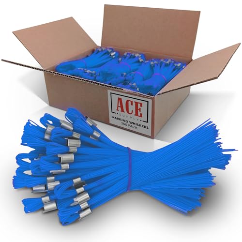 ACE Supply Blue Marking Whiskers - 250 Pack - Durable Marking Set - Use As Survey Stakes, Construction Markers, Or Trail Markers - color: Blue, size: 250 Pack