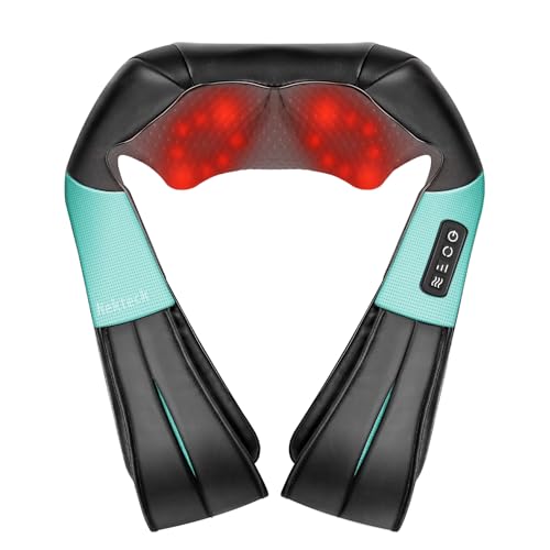 Nekteck Shiatsu Neck Massager with Heat for Pain Relief, NOT Cordless - color: Blue