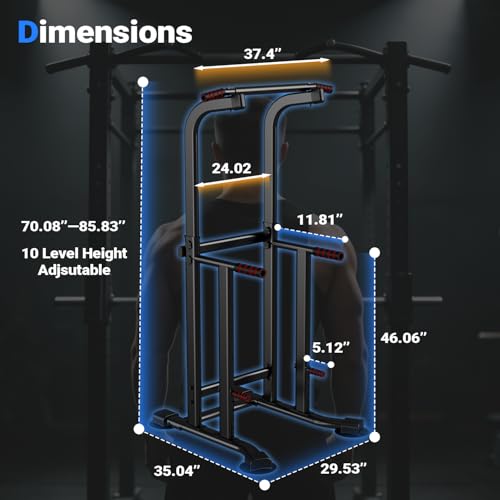 Pull Up Bar Dip Bar Power Tower Free Standing Home Gym Workout Equipment 450 LBS Weight Capacity