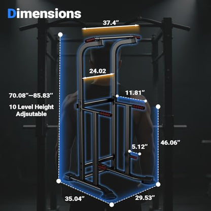 Pull Up Bar Dip Bar Power Tower Free Standing Home Gym Workout Equipment 450 LBS Weight Capacity