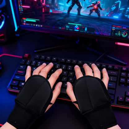 Weighted Training Gloves for Hand Stability and Dexterity - Fingerless Grip Strengthening Gloves for Tremors, Endurance, Boxing, and Fine Motor Skills (Black,Universal size)