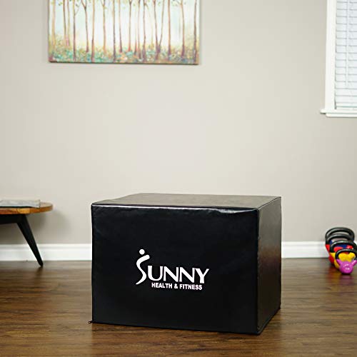 Sunny Health & Fitness Foam Plyo Box with Adjustable Heights and High Weight Capacity