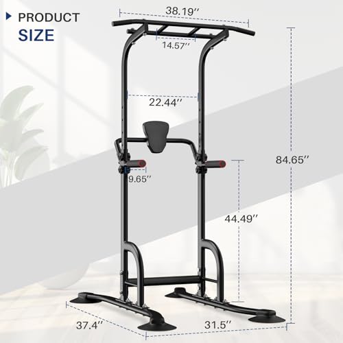 BangTong&Li Power Tower, Pull Up Bar Dip Station/Stand for Home Gym Strength Training Workout Equipment